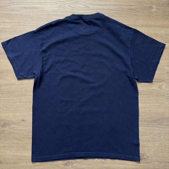 2012 Popeye I Didn’t Slap You I High Fived Your Face Graphic T-Shirt L Navy - Picture 2 of 8